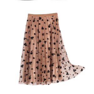 دامن توری گل مخملی مدل مادام