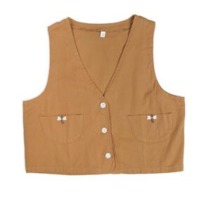 جلیقه کتان گلدوزی شده مدل بیتا