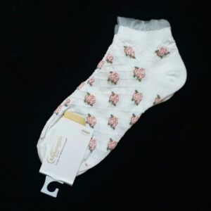 جوراب لب توری گل دار