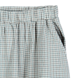 دامن نیم کلوش کتان طرح چهاخانه ریز